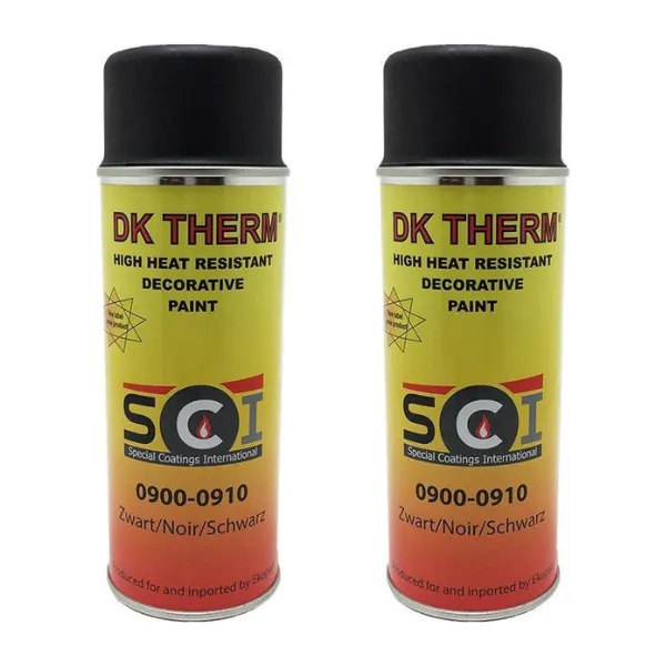 DK THERM Laque/peinture résistante à la chaleur - Zwart (Mat) - Cuisinière - Four - BBQ